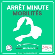 Panneau arrêt minute mobilités